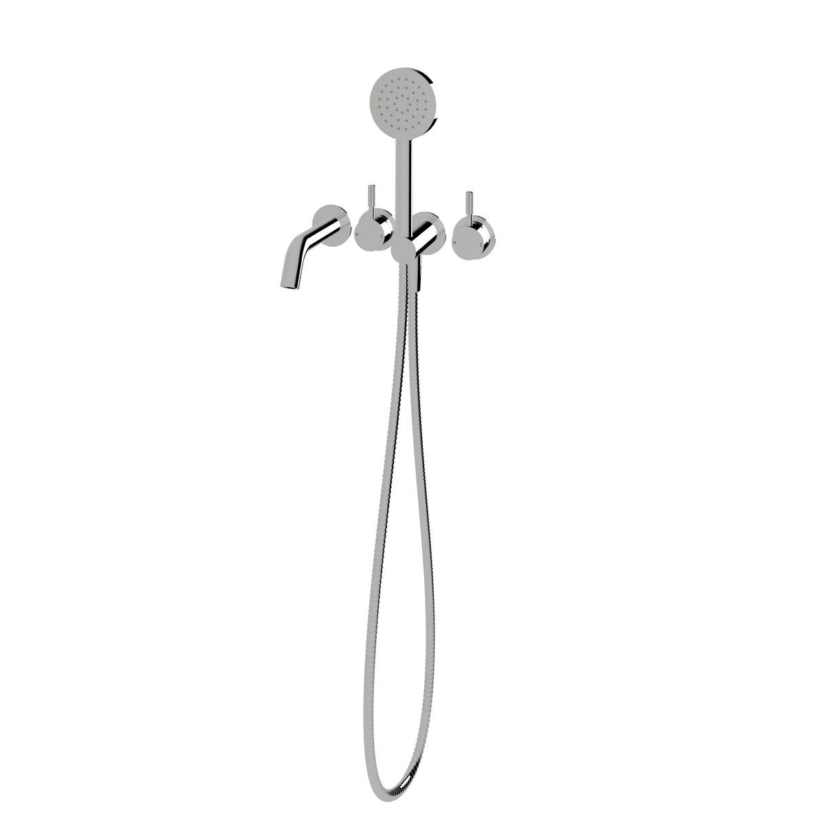 Sussex Virgo Knurl Bath Mixer System with Hand Shower 150mm
