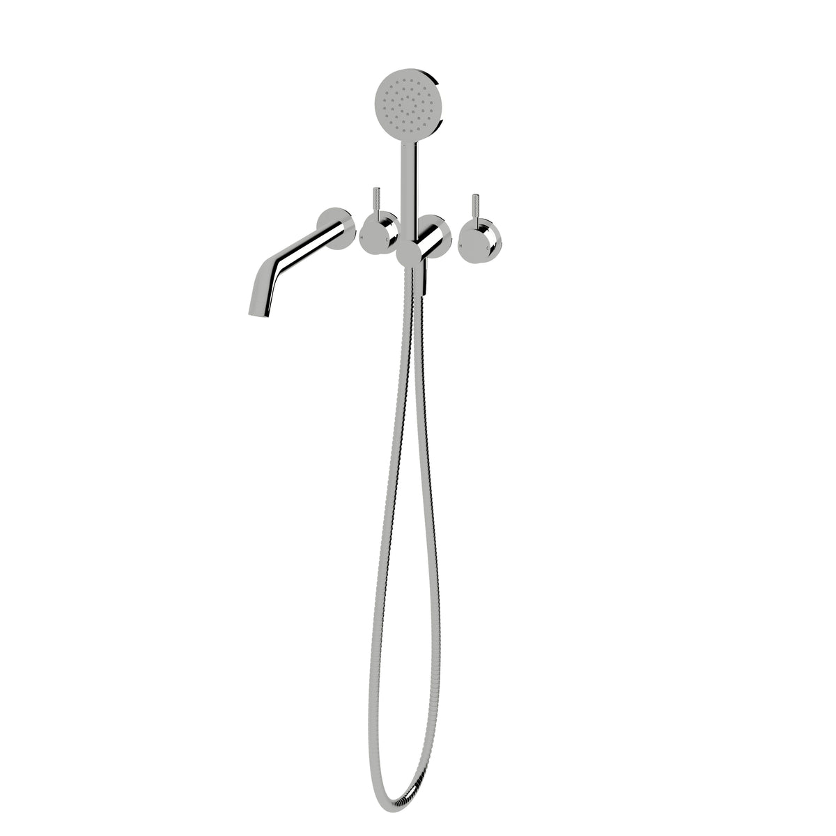 Sussex Virgo Knurl Bath Mixer System with Hand Shower 250mm
