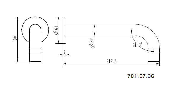 Modern National Star Mini Wall Basin/Bath Spout Chrome