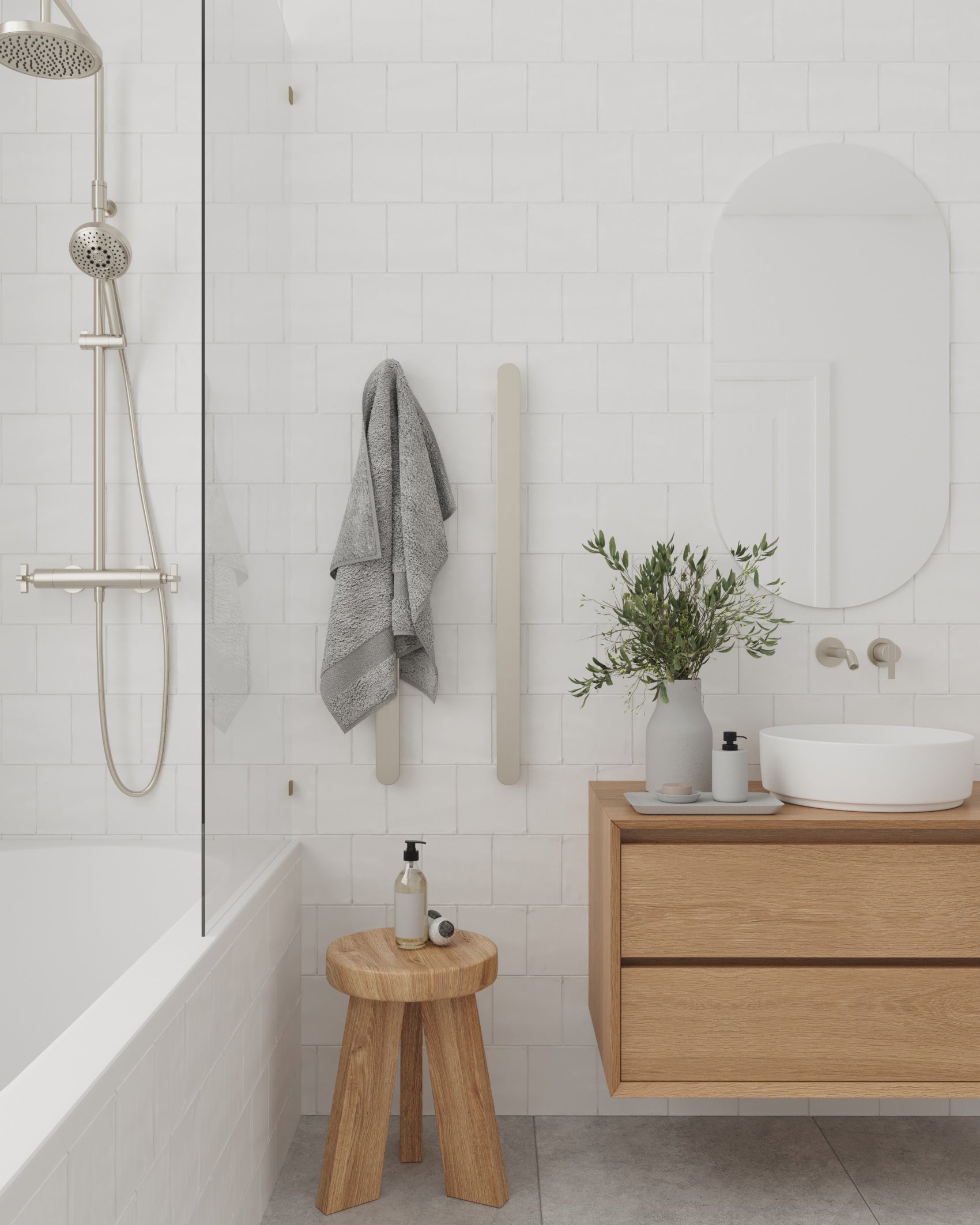 Thermogroup Flat Pill Vertical Heated Towel Rail
