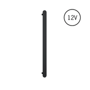 Thermogroup Thermorail Flat Pill 12V Vertical Single Heated Towel Rail Matt Black