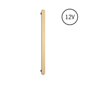 Thermogroup Thermorail Flat Pill 12V Vertical Single Heated Towel Rail Brushed Brass
