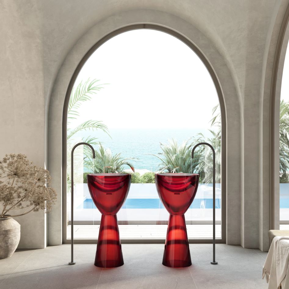 Cassa Design Wow Pedestal Translucency Resin Stone Basin