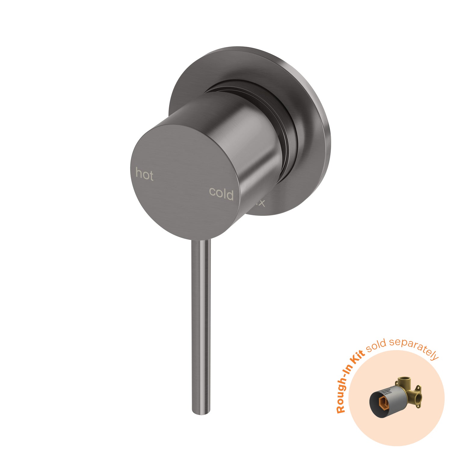 Phoenix Vivid Slimline SwitchMix Shower/Wall Mixer 60mm Brushed Carbon Trim Kit Only - Lead Free