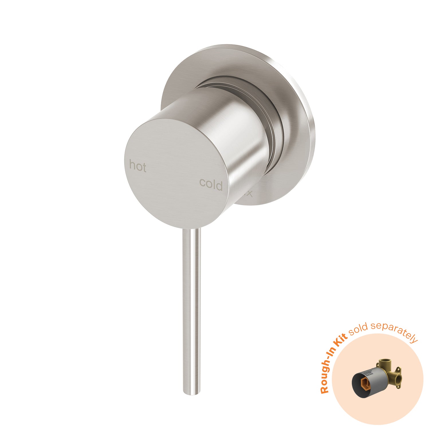 Phoenix Vivid Slimline SwitchMix Shower/Wall Mixer 60mm Brushed Nickel Trim Kit Only - Lead Free