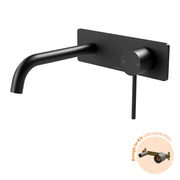 Phoenix Vivid Slimline SwitchMix Wall Basin/Bath Mixer Set 180mm Trim Kit Only Black - Lead Free