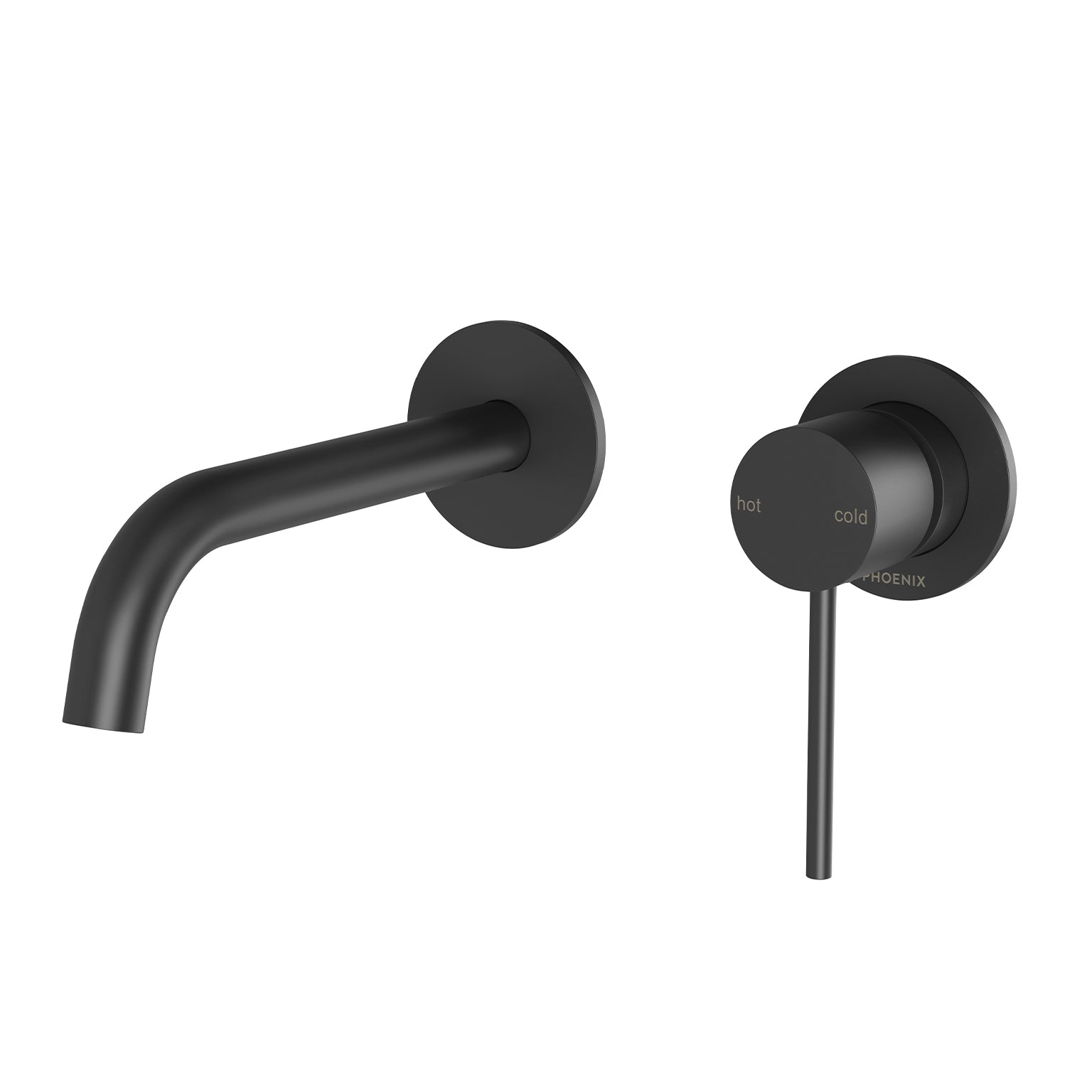 Phoenix Vivid Slimline SwitchMIx Wall Basin/Bath Mixer 60mm Complete Kit Black - Lead Free