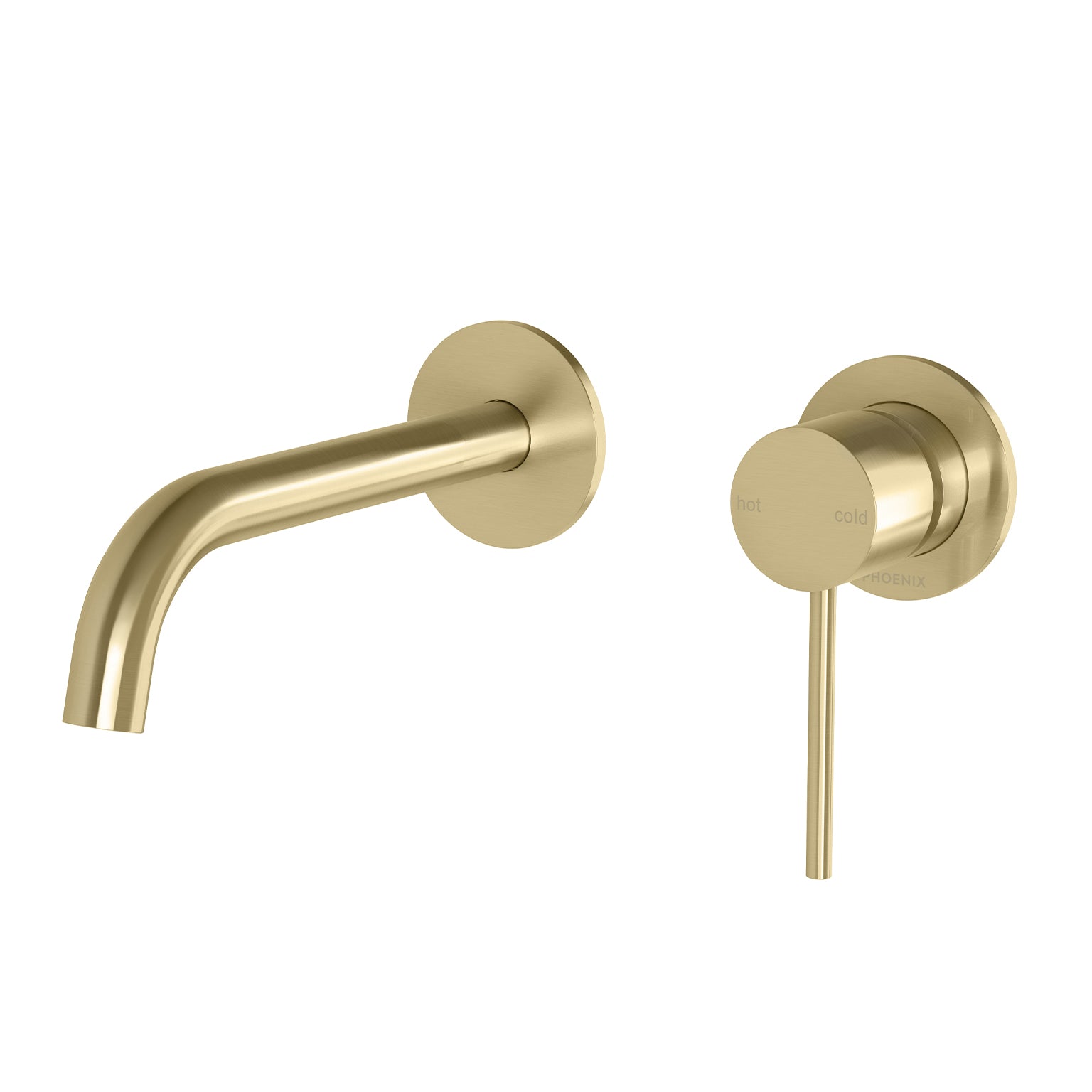 Phoenix Vivid Slimline SwitchMIx Wall Basin/Bath Mixer 60mm Complete Kit Brushed Gold - Lead Free