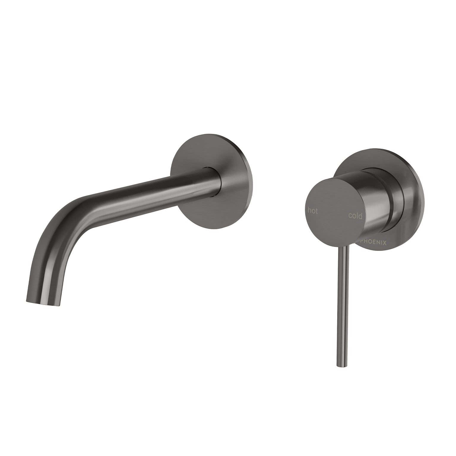 Phoenix Vivid Slimline SwitchMIx Wall Basin/Bath Mixer 60mm Complete Kit Gun Metal - Lead Free