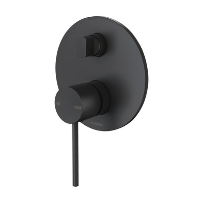 Phoenix Vivid Slimline Switch/Mix Shower/Bath Diverter Mixer Complete Kit Black