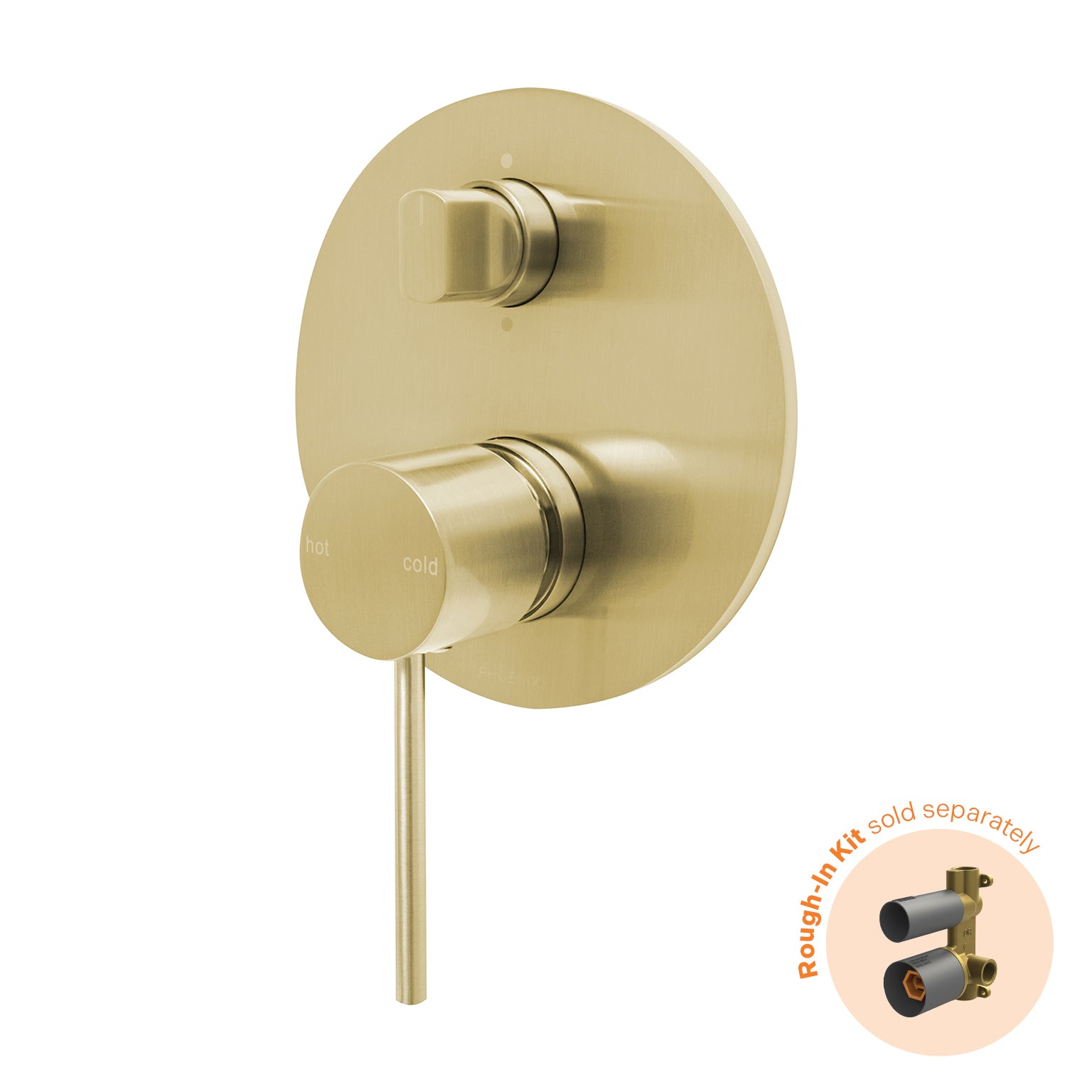 Phoenix Vivid Slimline SwitchMix Shower/Bath Diverter Mixer Trim Kit Only Brushed Gold