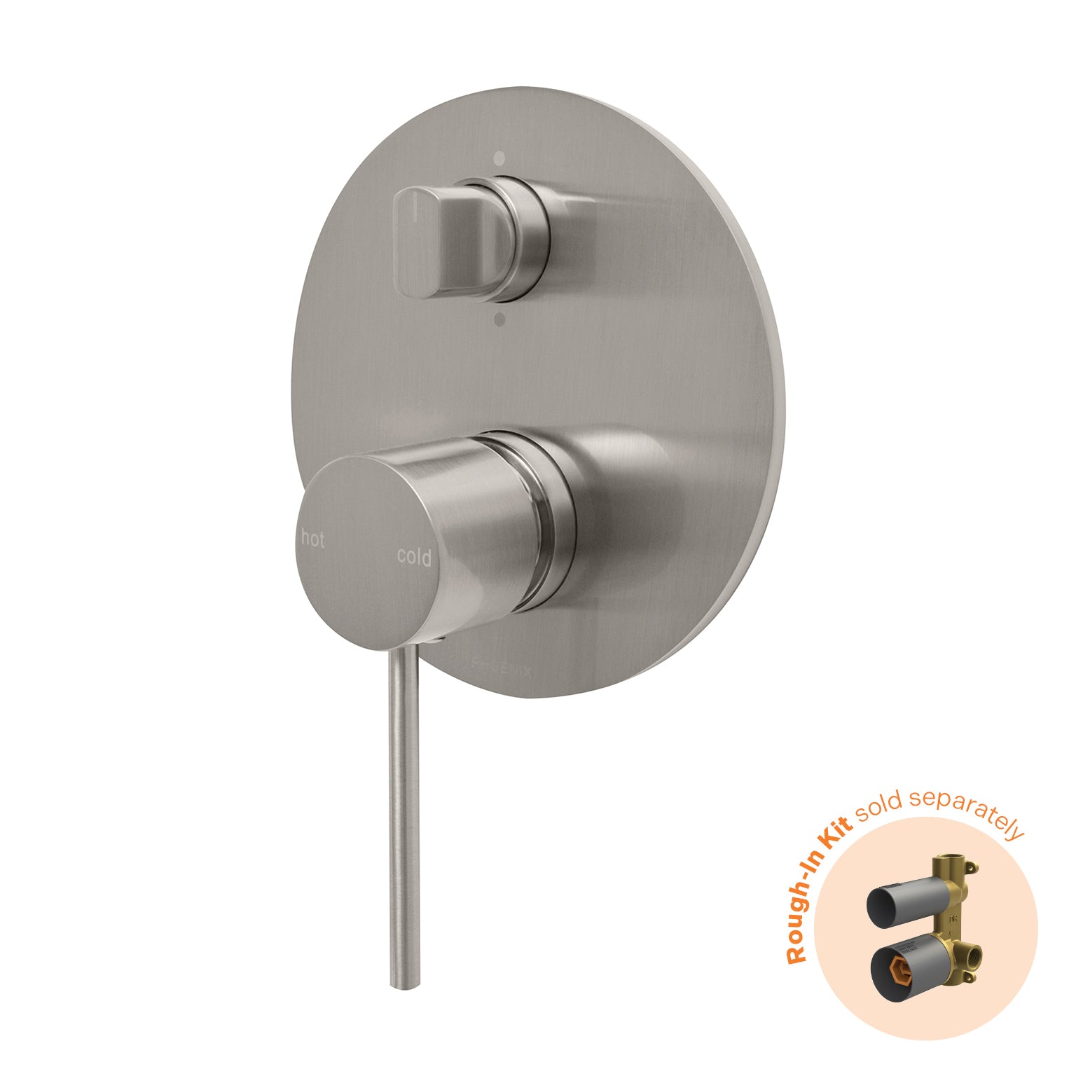 Phoenix Vivid Slimline SwitchMix Shower/Bath Diverter Mixer Trim Kit Only Brushed Nickel - Lead Free
