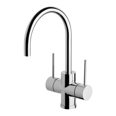 Vivid Slimline Twin Handle Sink Mixer 220mm Gooseneck