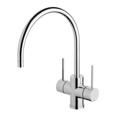 Vivid Slimline Twin Handle Sink Mixer 220mm Gooseneck