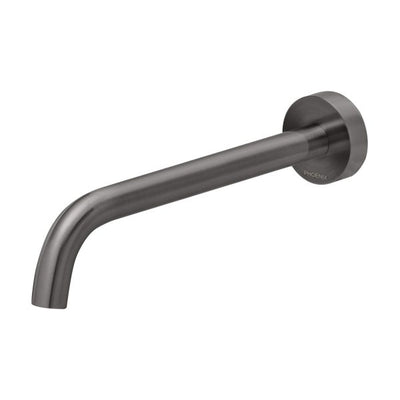 Phoenix Vivid Slimline Wall Basin Spout 230mm Curved Brushed Carbon - Lead Free