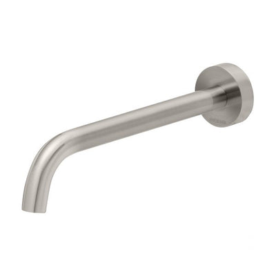 Phoenix Vivid Slimline Wall Basin Spout 230mm Curved Brushed Nickel - Lead Free