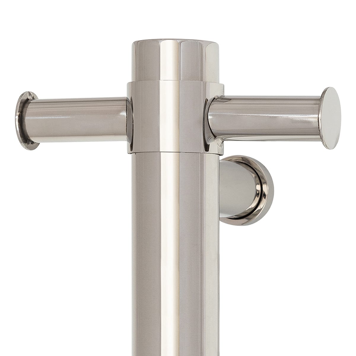 Thermogroup Thermorail Straight Round Vertical Single Polished Heated Towel Rail Polished Stainless Steel