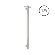 Thermogroup Thermorail Straight Round Vertical Single Polished Heated Towel Rail Polished Stainless Steel