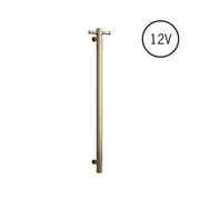 Thermogroup Thermorail Round Vertical Single Heated Towel Rail Brushed Brass