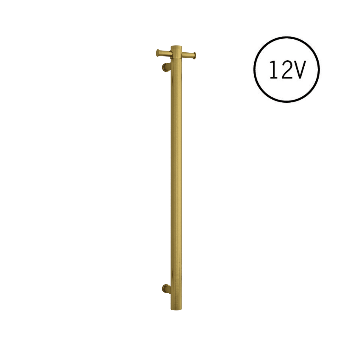 Thermogroup Thermorail Round Vertical Single Heated Towel Rail Brushed Gold