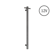 Thermogroup Thermorail Round Vertical Single Heated Rail Brushed Gun Metal