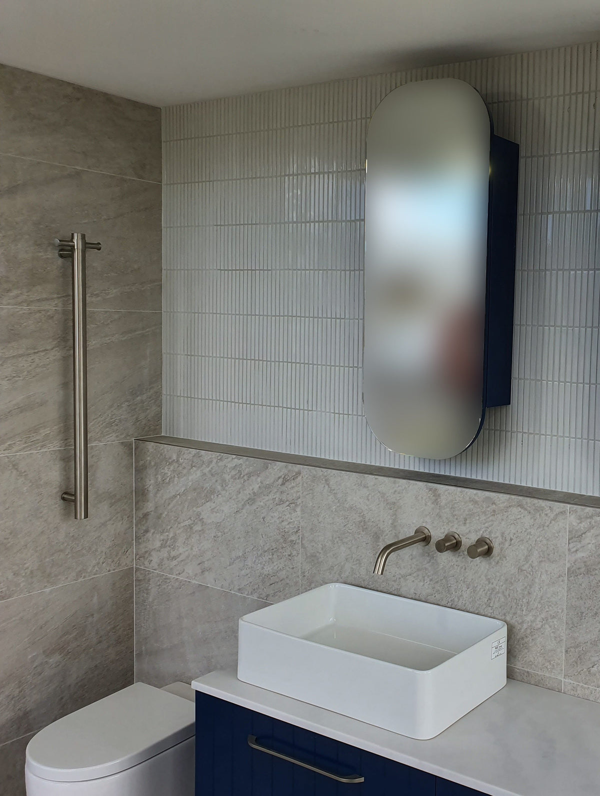 Thermogroup Thermorail Straight Round Vertical Single Heated Towel Rail Brushed Nickel