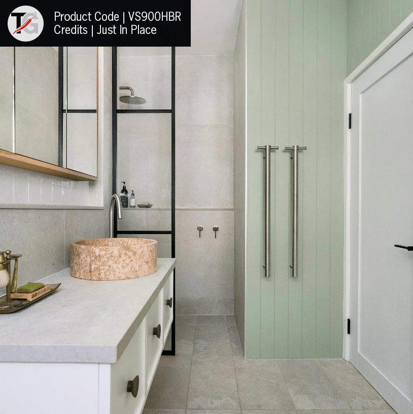Thermogroup Thermorail Brushed Round Vertical Single Heated Towel Rail Brushed Stainless Steel