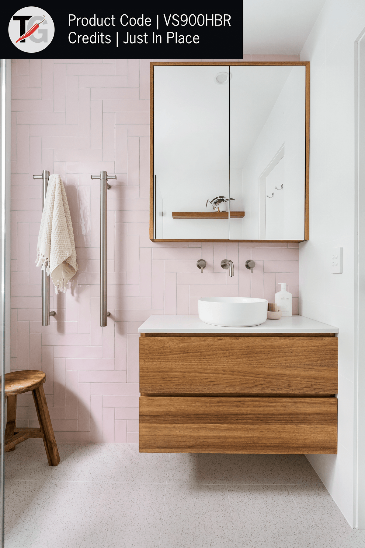 Thermogroup Thermorail Brushed Round Vertical Single Heated Towel Rail Brushed Stainless Steel