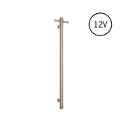 Thermogroup Thermorail Brushed Round Vertical Single Heated Towel Rail Brushed Stainless Steel