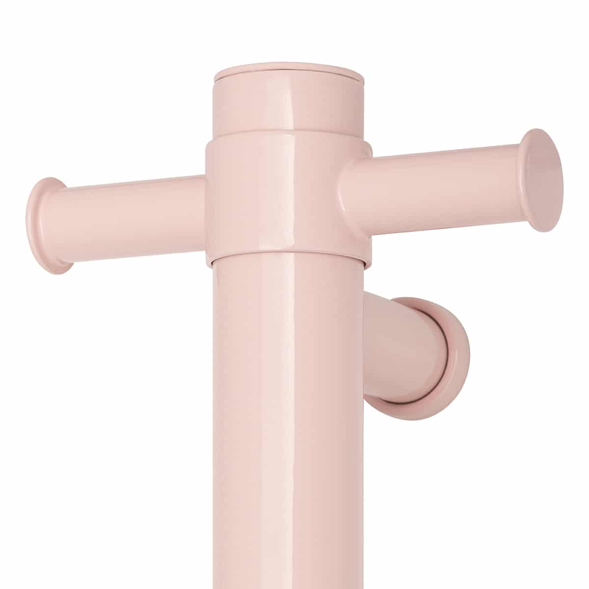 Thermogroup Thermorail Dusty Pink Straight Round Vertical Single Heated Towel Rail Dusty Pink Pastel