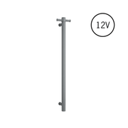 Thermogroup Thermorail Straight Round Vertical Single Heated Towel Rail Gun Metal