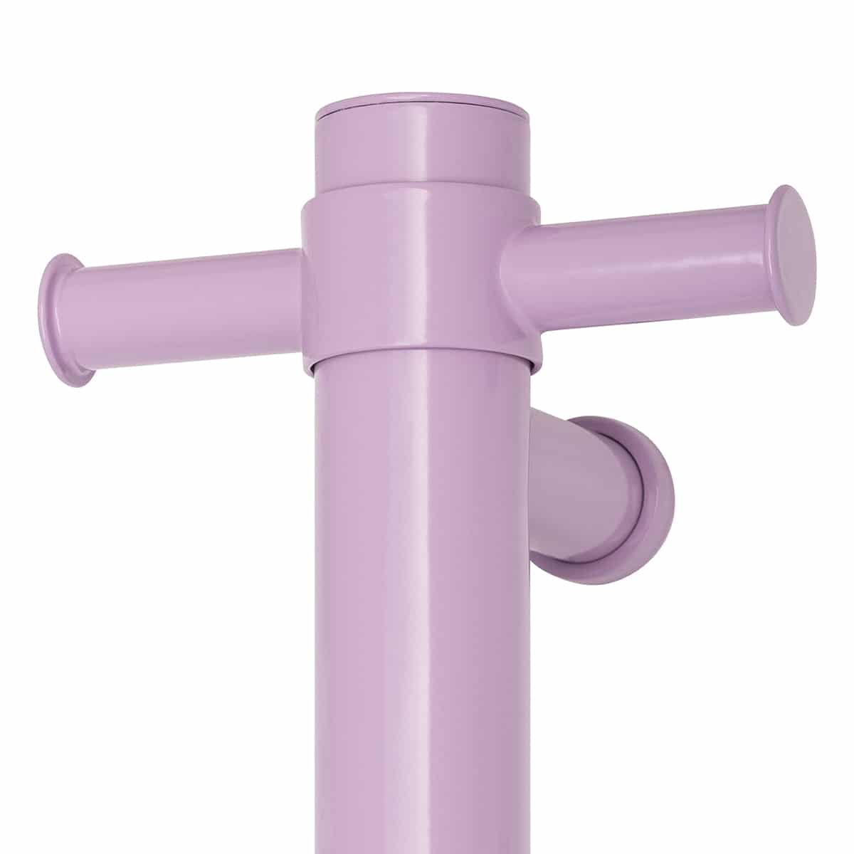 Thermogroup Thermorail Lilac Satin Straight Round Vertical Single Heated Towel Rail Lilac Satin Pastel