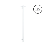 Thermogroup Thermorail Straight Round Vertical Single Heated Towel Rail Matt White