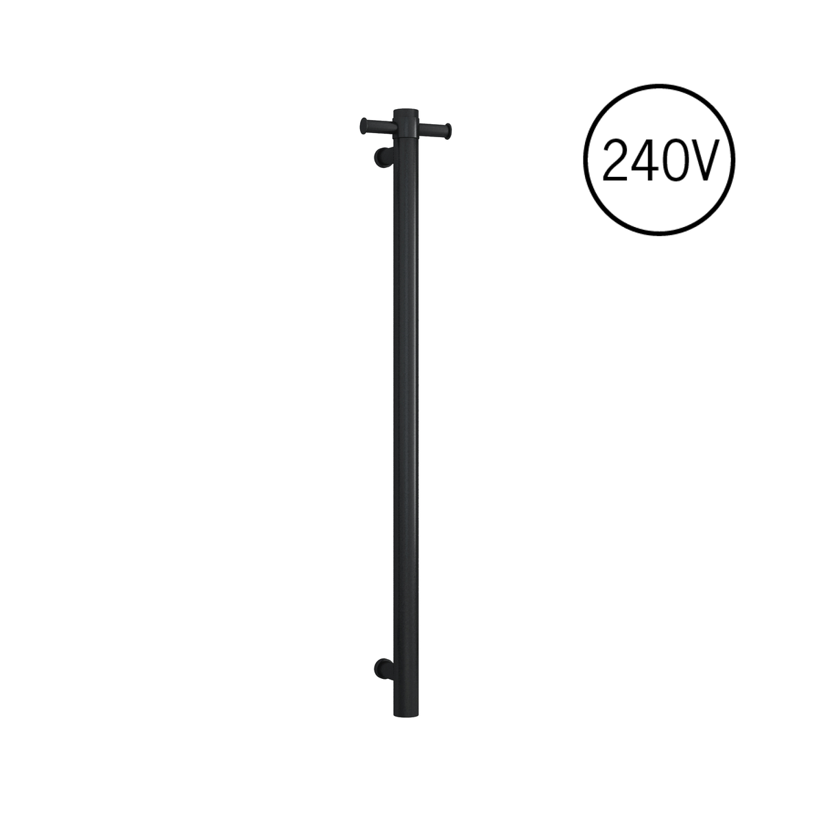 Thermogroup Thermorail 240V Round Vertical Single Heated Rail Matt Black