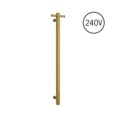 Thermogroup Thermorail 240V Vertical Single Heated Rail Brushed Gold