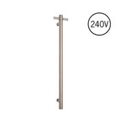 Thermogroup Thermorail 240V Round Vertical Single Heated Rail Brushed Stainless Steel