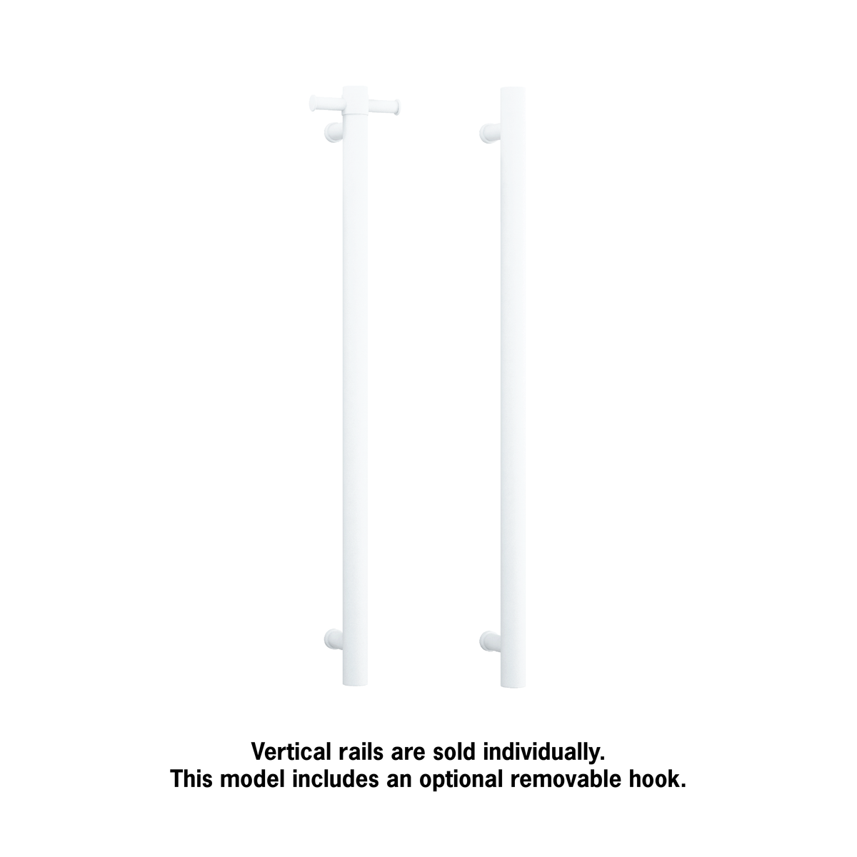 Thermogroup Thermorail 240V Round Vertical Single Heated Rail Matt White