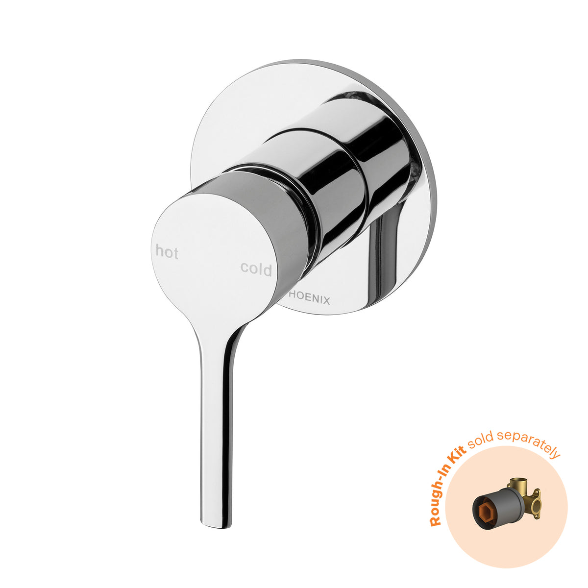 Phoenix Vivid Slimline Oval SwitchMix Shower Wall Mixer Fit-Off Kit Chrome