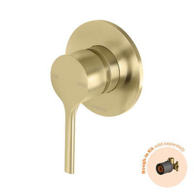 Phoenix Vivid Slimline Oval SwitchMix Shower / Wall Mixer (Fit-Off Kit Only) – Lead Free - Brushed Gold