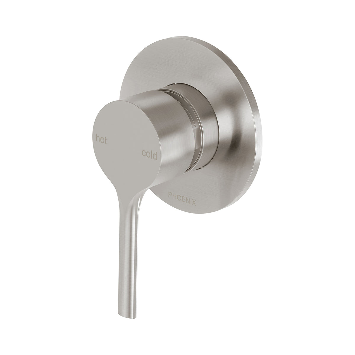Phoenix Vivid Slimline Oval SwitchMix Shower Wall Mixer Complete Kit Brushed Nickel