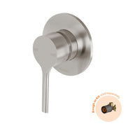 Phoenix Vivid Slimline Oval SwitchMix Shower Wall Mixer Fit-Off Kit Brushed Nickel