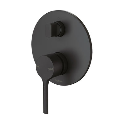 Phoenix Vivid Slimline Oval SwitchMix Shower / Bath Diverter Mixer (Complete Kit) - Matte Black
