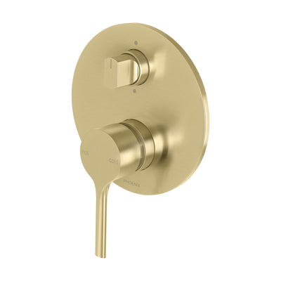 Phoenix Vivid Slimline Oval SwitchMix Shower / Bath Diverter Mixer (Complete Kit) - Brushed Gold