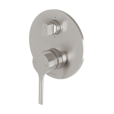 Phoenix Vivid Slimline Oval SwitchMix Shower / Bath Diverter Mixer (Complete Kit) - Brushed Nickel