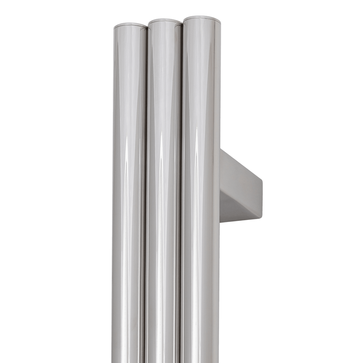 Thermogroup Thermorail Triple Tube Vertical Single Heated Towel Rail Polished Stainless Steel