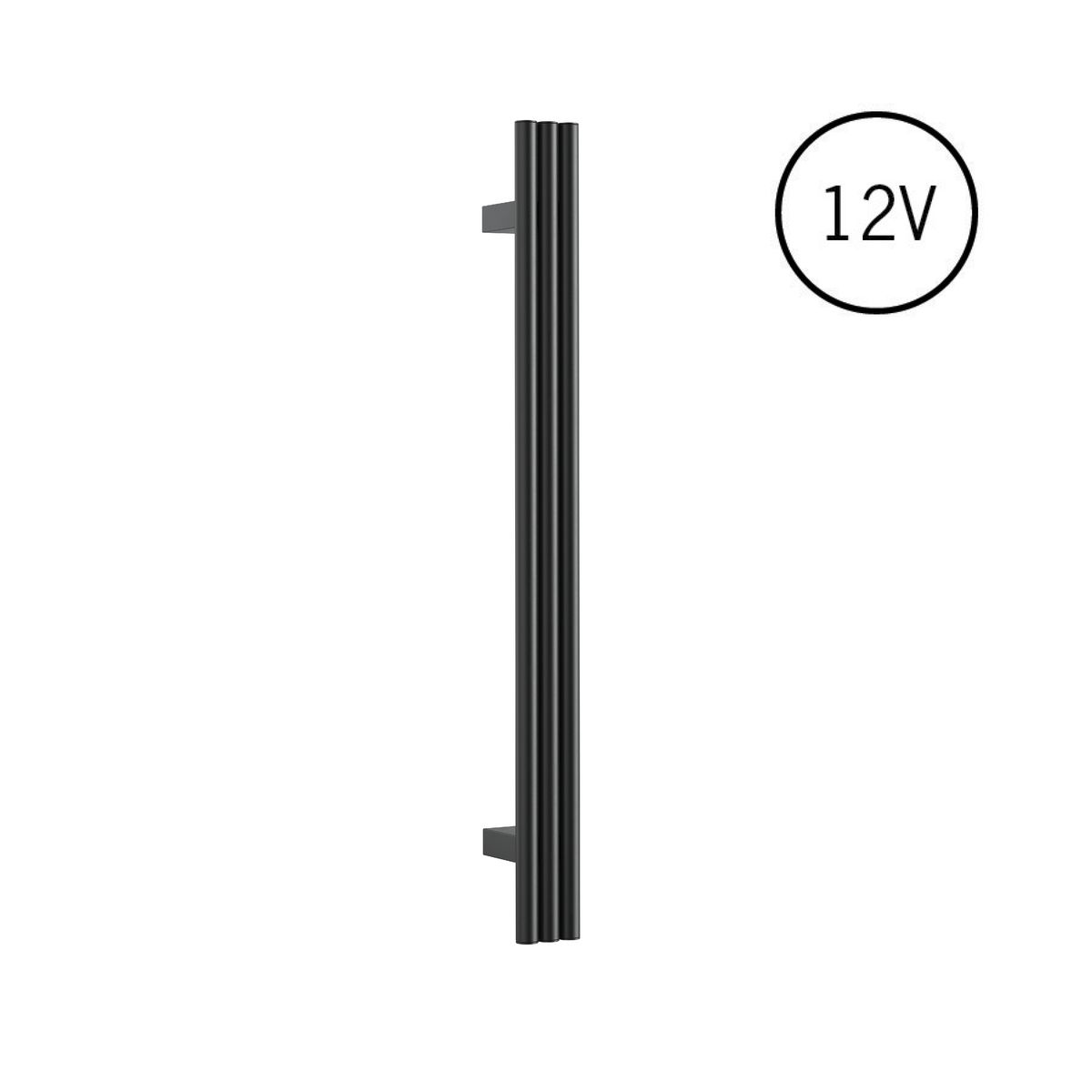 Thermogroup Thermorail Triple Tube Vertical Single Heated Towel Rail Matt Black