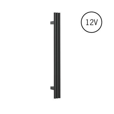 Thermogroup Thermorail 12V Triple Tube Vertical Single Heated Towel Rail Matt Black