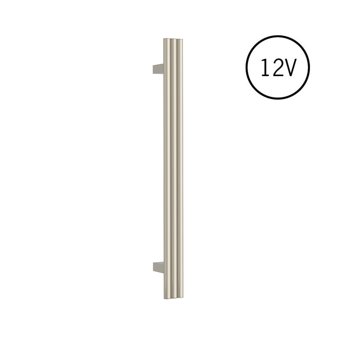 Thermogroup Thermorail Triple Tube Vertical Single Heated Towel Rail Brushed Nickel