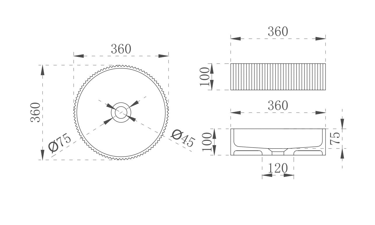 Cassa Design V-Groove Above Counter Basin