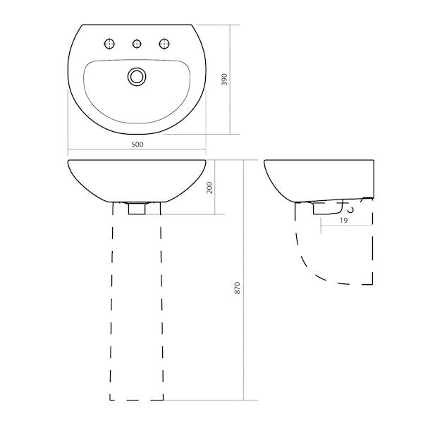 Venecia 500 Wall Basin - 1TH
